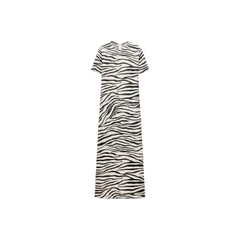 ZARA ZW Series Short Sleeved Dress Women's Zebra Print