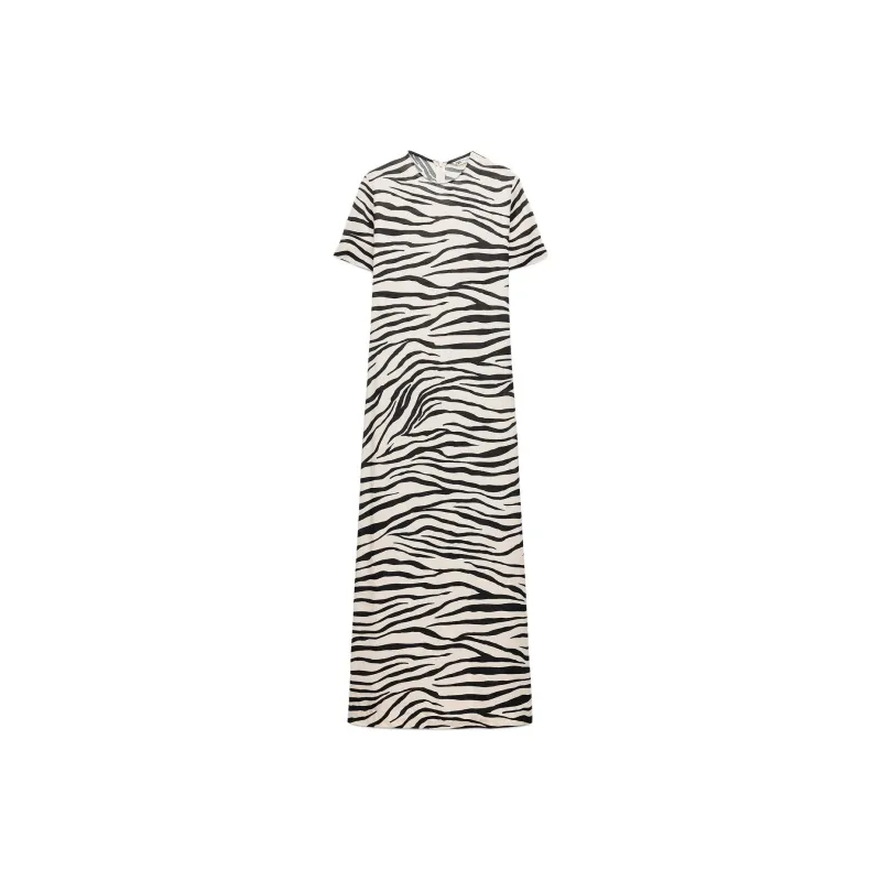 ZARA ZW Series Short Sleeved Dress Women's Zebra Print-0
