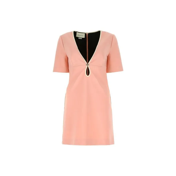 GUCCI Short Sleeved Dresses Women's Pink-0