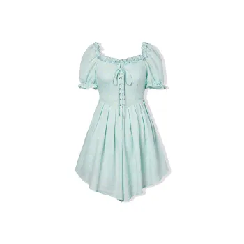 LA CRAWFISH Princess Dress Dress Light Aqua Green