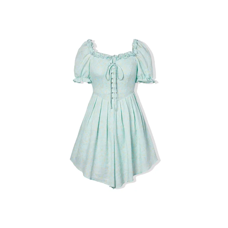 LA CRAWFISH Princess Dress Dress Light Aqua Green-0