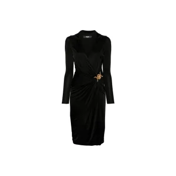 VERSACE Long Sleeved V Neck Dress
