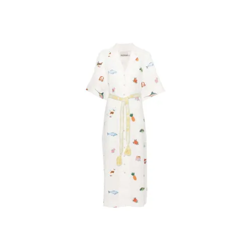 ALEMAIS Blue Marlin Linen Shirt Dress