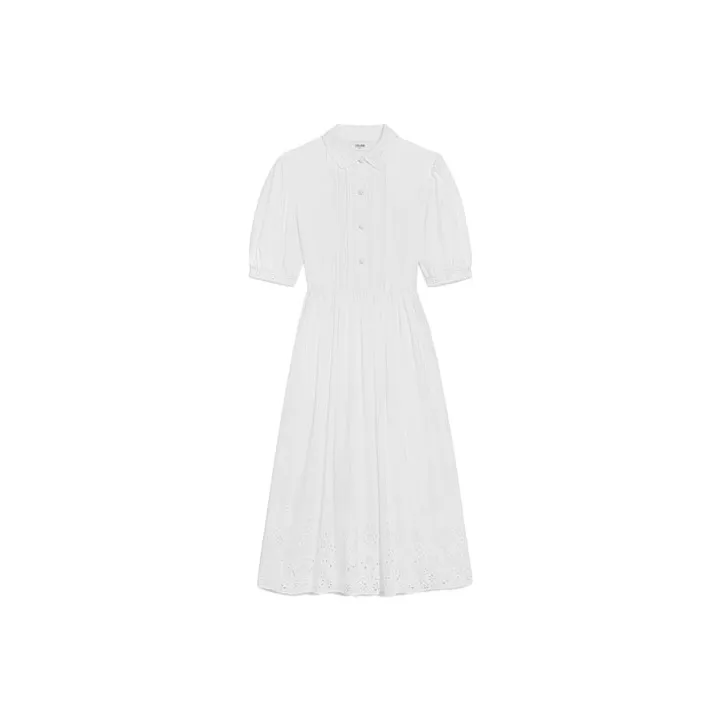 CELINE FW21 Long Sleeved Dress Women's White-0