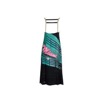 PALM ANGELS Miami Graphic Print Midi Dress Multicolor