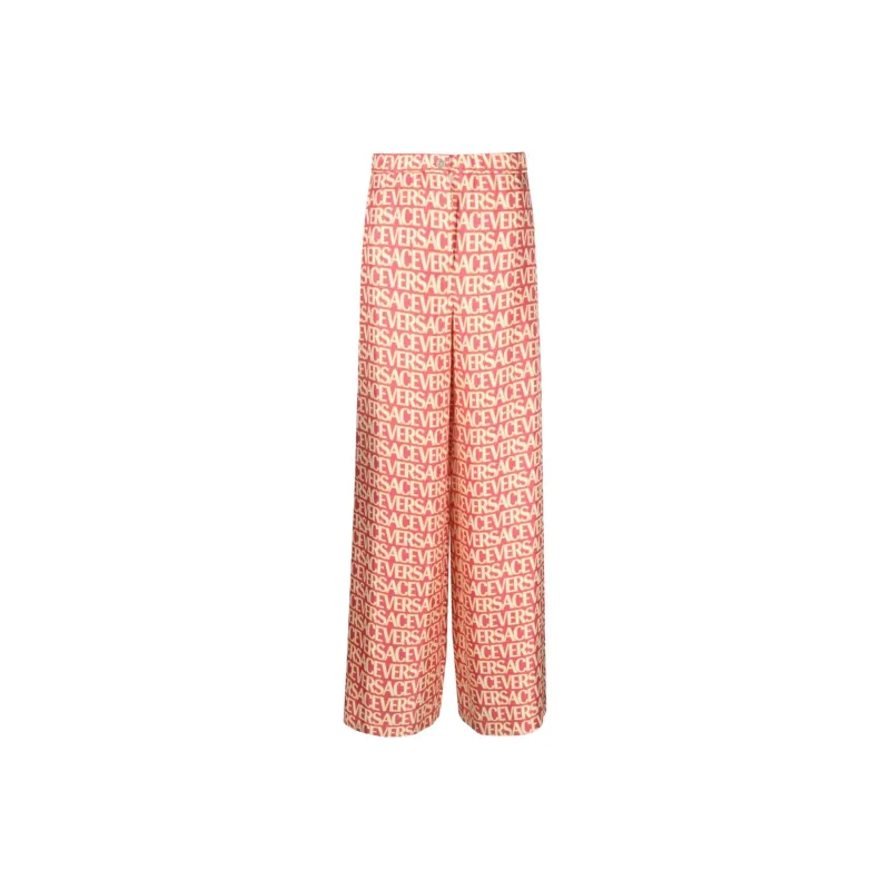 VERSACE Allover Silk Trousers-0