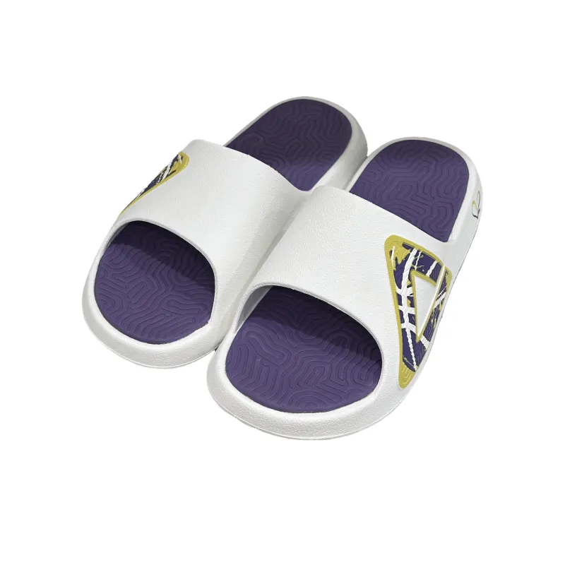 PEAK State Pole Guochuang Slippers Slip Resistant Odor Resistant Abrasion Resistant Slide Slippers Men's White Purple-2