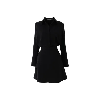 SOON FLOWER Long-Sleeved Dresses Women's Black