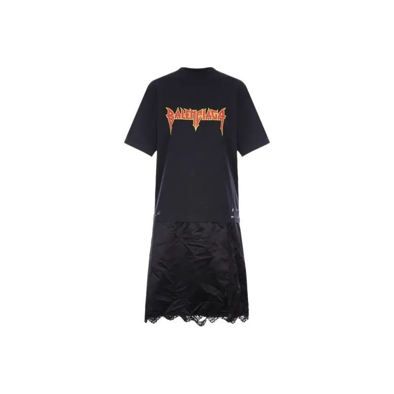 Balenciaga SS22 Short Sleeved Dress Women's Black-0