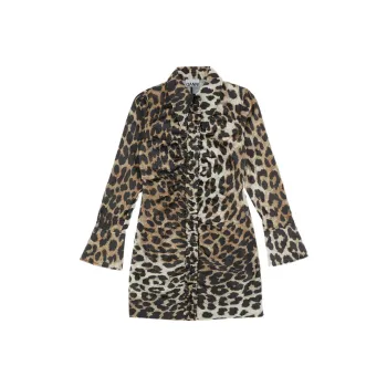 GANNI Long-Sleeved Dresses Women's Brown