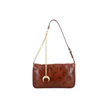 Marine Serre Sheepskin Shoulder Bag Mini Women's Rusty Brown