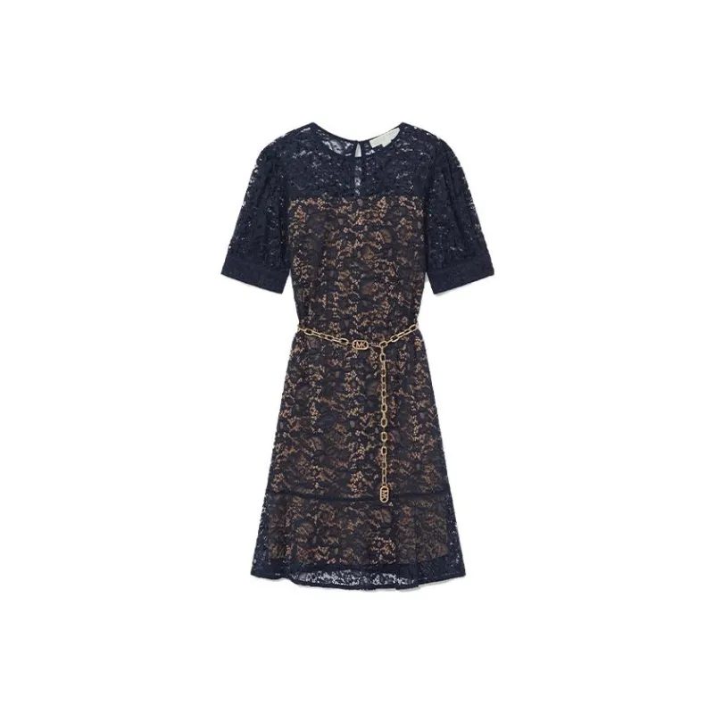 MICHAEL KORS Short Sleeved Dresses Women's Navy Blue-0