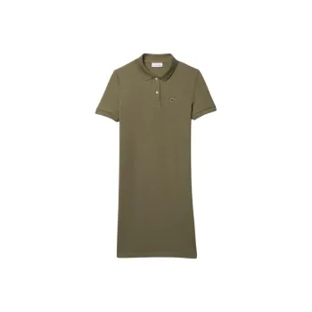 LACOSTE Short Sleeved Dress Women's Khaki Green