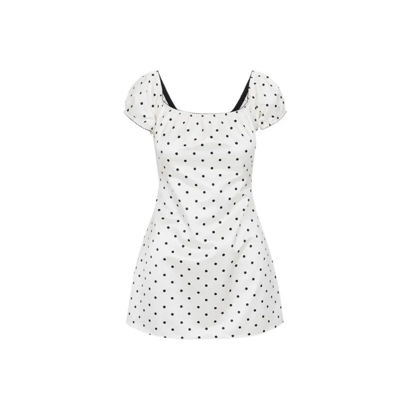 Realisation Par The Marissa Short-Sleeved Dresses Women's Petite Spot Black And White Marbled-0