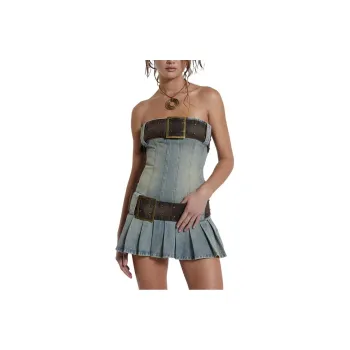 Jaded London Hot Girl Sleeveless Dress Women's Washed Blue
