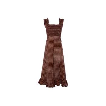 GANNI Sleeveless Dresses Women's Red Black
