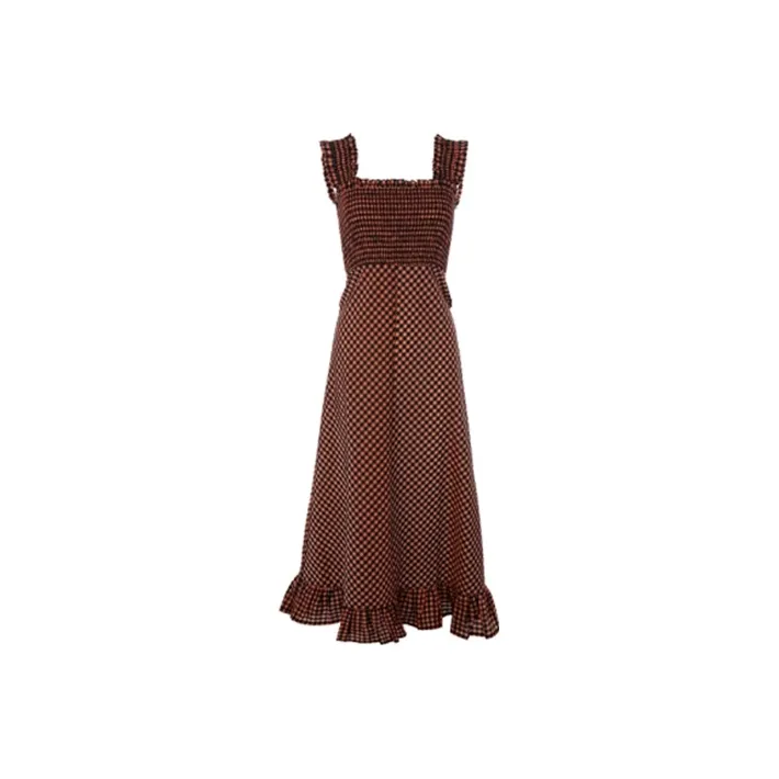 GANNI Sleeveless Dresses Women's Red Black-0