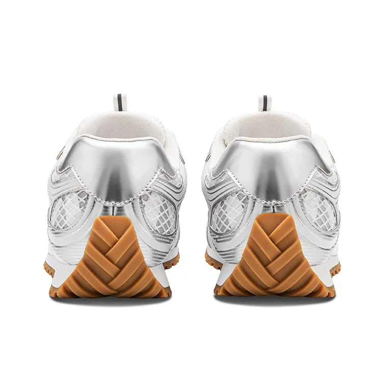 HART DAVIS Crooked Head Shoes Height Increasing, Breathable, Slip Resistant Low Top Casual Shoes Unisex Silver-4
