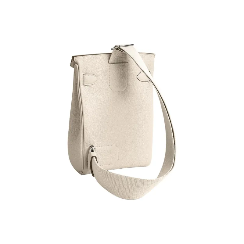 HERMES Hac A Dos Togo Calfskin Sling Bag Small Size Men's 10 Craie Milkshake White-2
