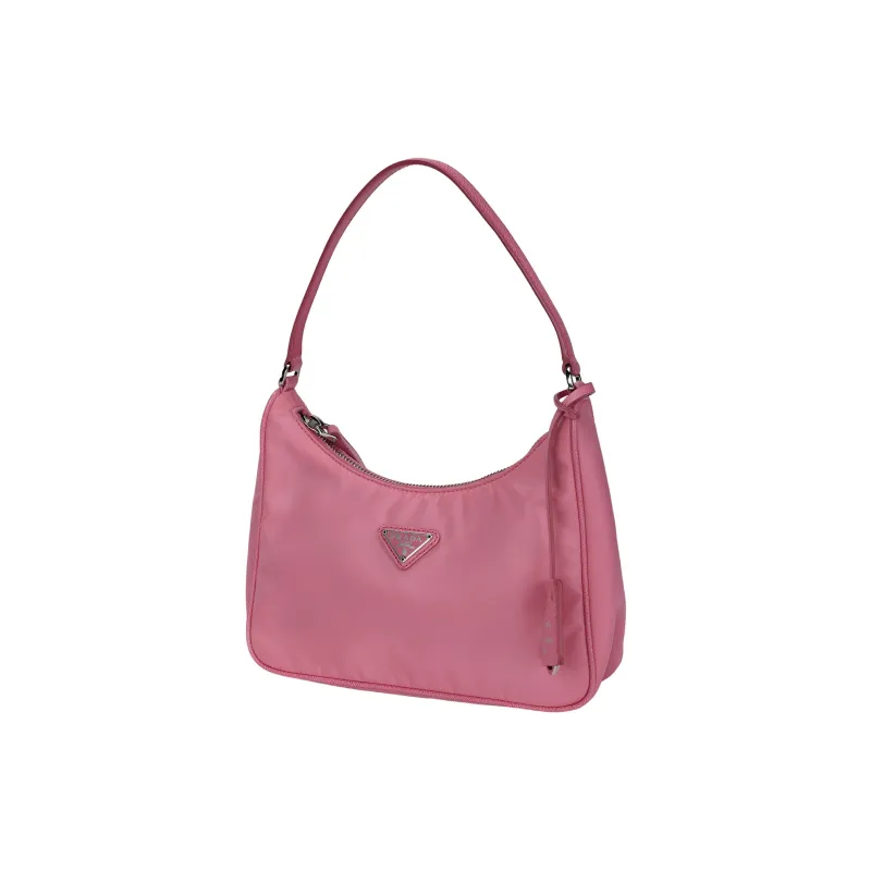 PRADA Hobo Nylon Shoulder Bag, Underarm Handbag, Shoulder Bag Mini Women's Pink-1