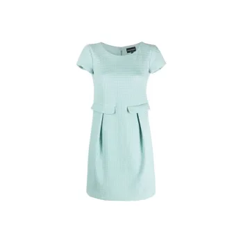 EMPORIO ARMANI Short Sleeved Dresses Women's Light Blue