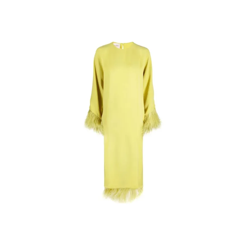 Valentino Long-Sleeved Dresses Women's Yellow-0