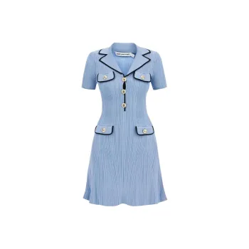 Self portrait Short Sleeved Ribbed Dress