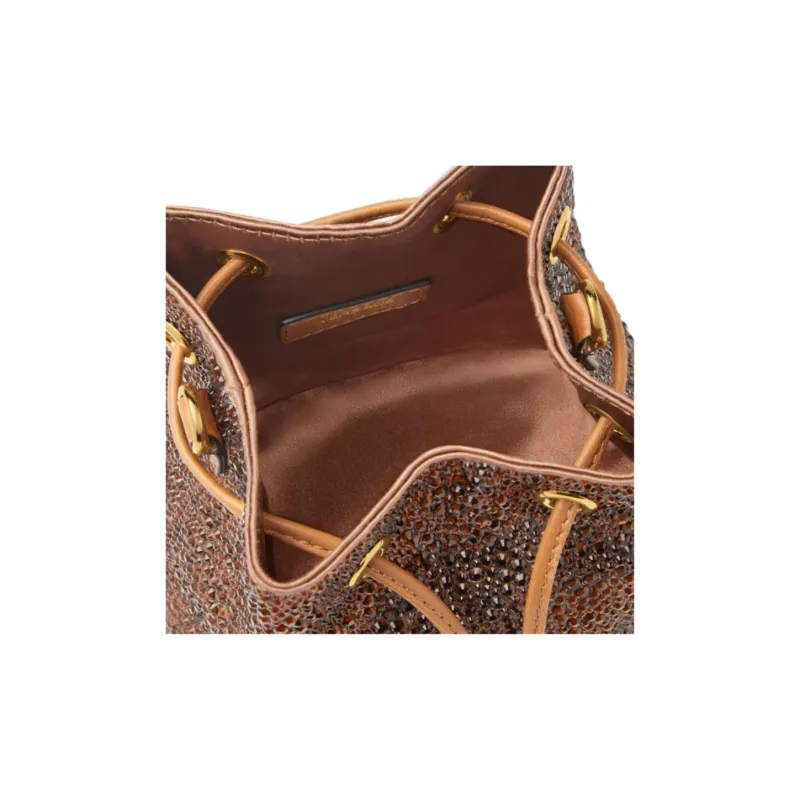 FANSIZHE La Medusa Viscose Bucket Bag, Shoulder Bag, Crossbody Bag, Handbag Mini Women's Brown-4