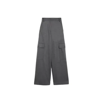 MaxMara Wool Jersey Cargo Trousers Cargo Pants Women's Gray