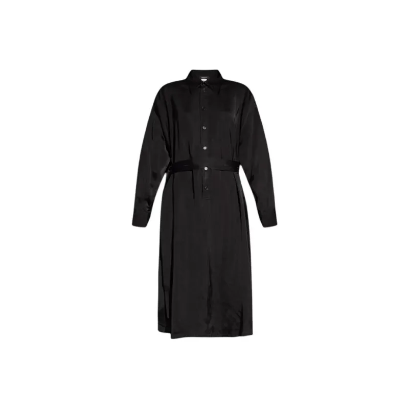 Fabiana Filippi Long Sleeved Belted Satin Shirtdress-0