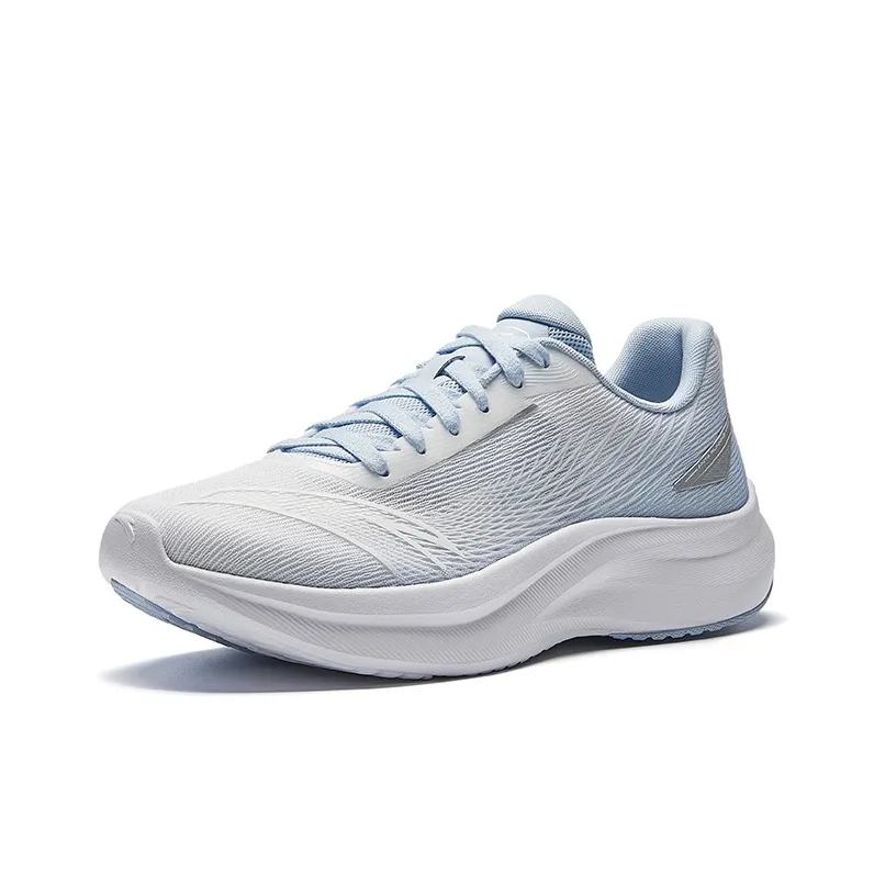 Anta Cushioning Rebound Lightweight Breathable Low Top Training Racing Running Shoes Women's White Blue-1