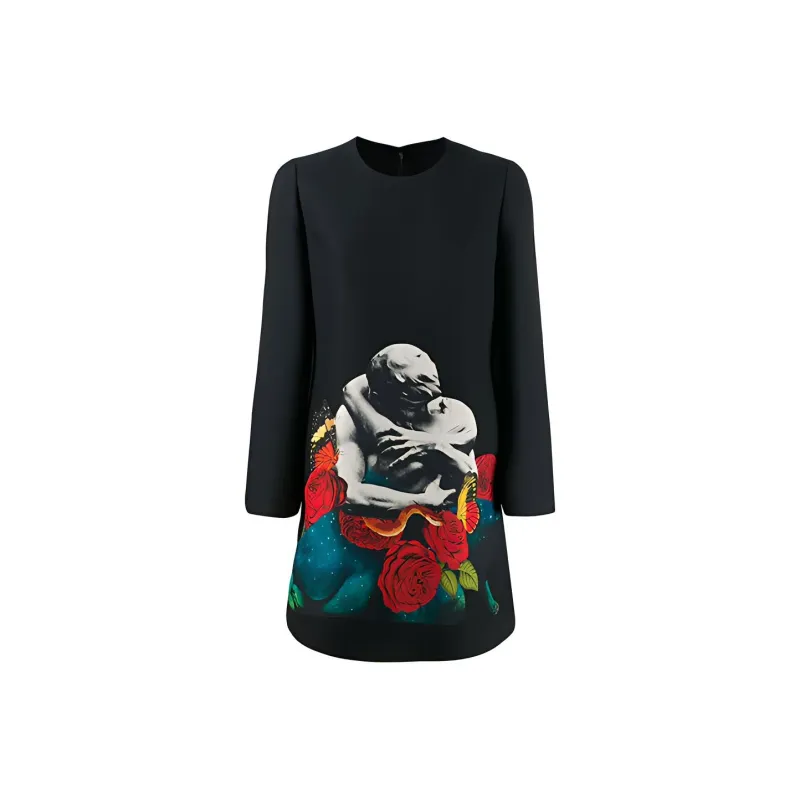 Valentino Long Sleeved Dress Women's Black-0