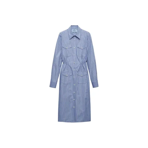 PRADA Striped Straight Hem Shirt Dress