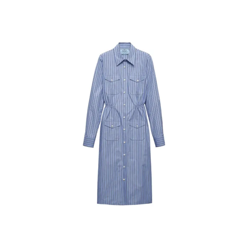 PRADA Striped Straight Hem Shirt Dress-0