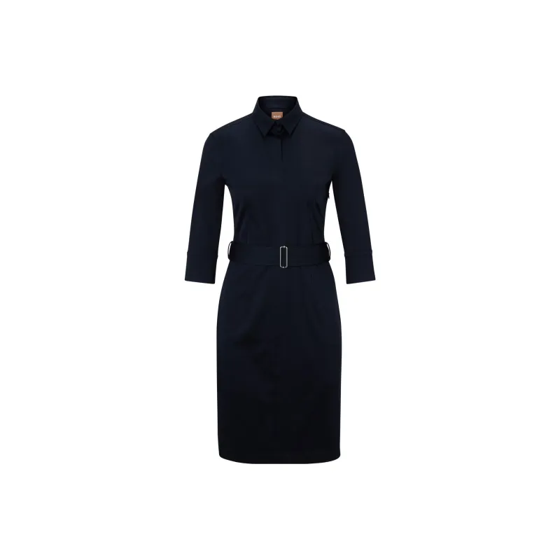 HUGO BOSS Short Sleeved Dress Women's Dark Blue-0