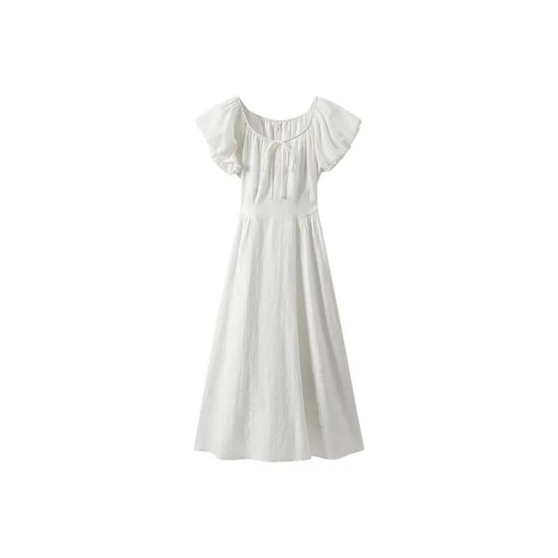 Inman Short Sleeved Dress Women's White-0