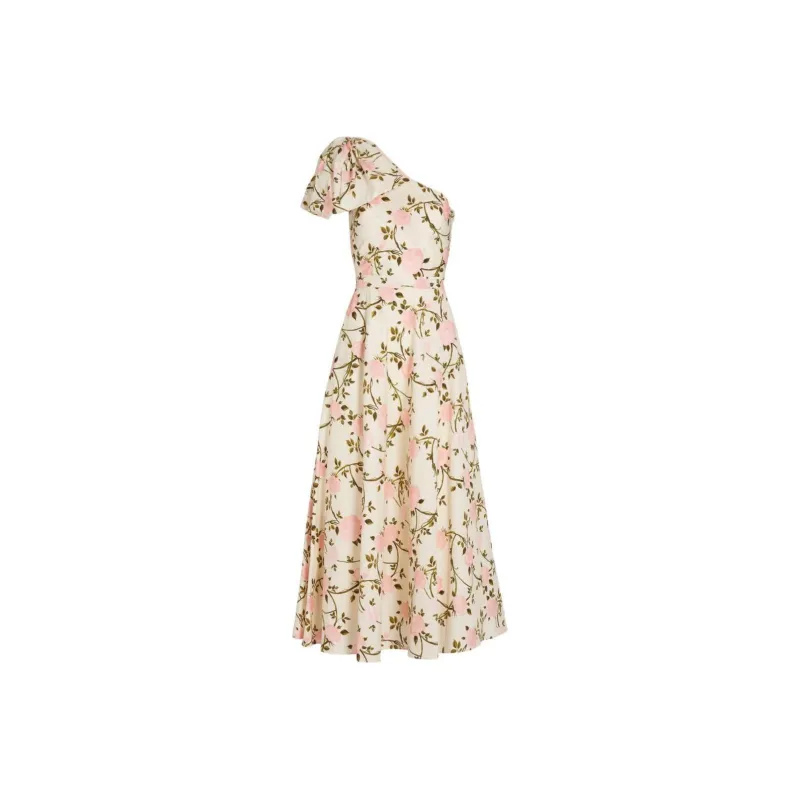 Giambattista Vall Rosier print One shoulder Dress-0