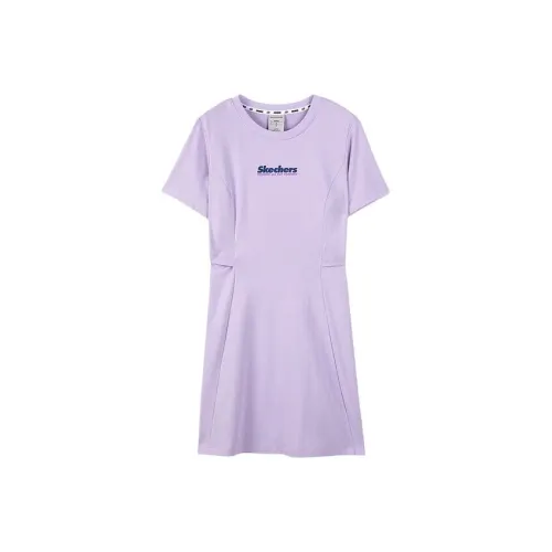 Skechers Short Sleeved Dresses Women's Light Snow Cyan