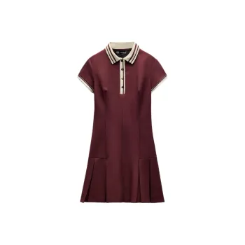 ZARA Trf Short-Sleeved Dresses Women's Burgundy