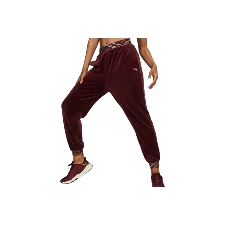 PUMA Knitted Sports Pants Women's Burgundy-0