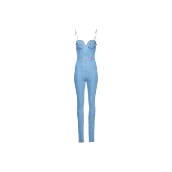 Magda Butrym Denim Bustier Jumpsuit