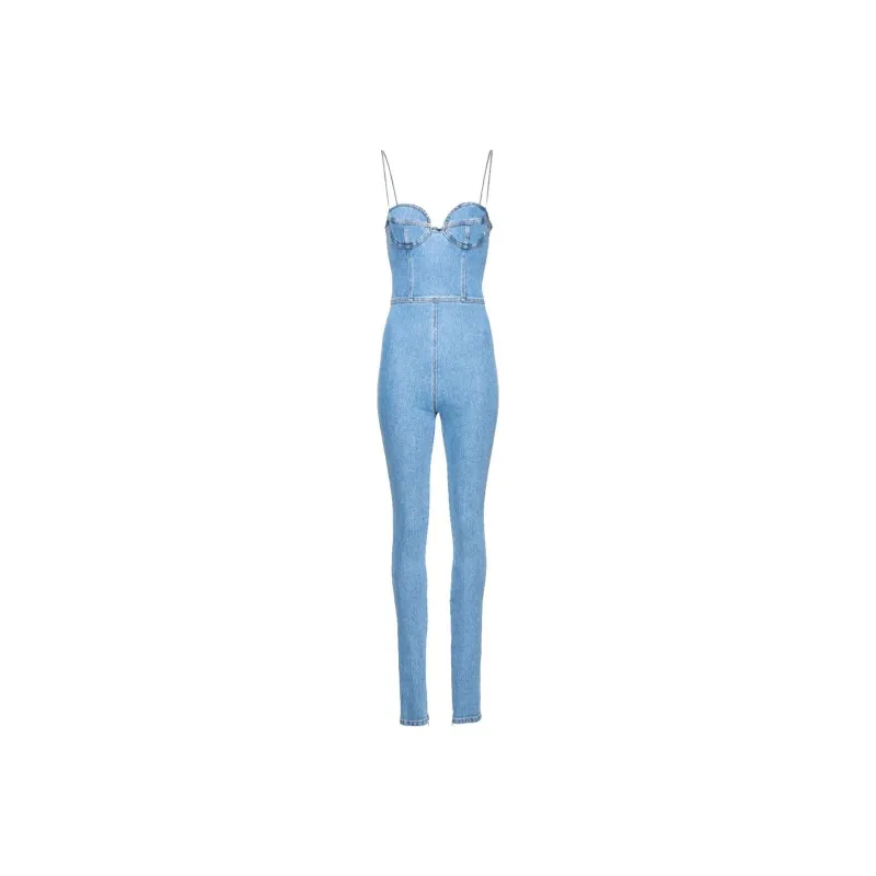 Magda Butrym Denim Bustier Jumpsuit-0