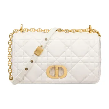 DIOR Caro Sheepskin Crossbody Bag, Shoulder Bag Medium Size Women's Milk White