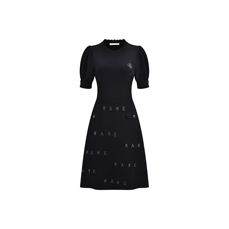 RARE Short Sleeved Dresses Women's Black-0