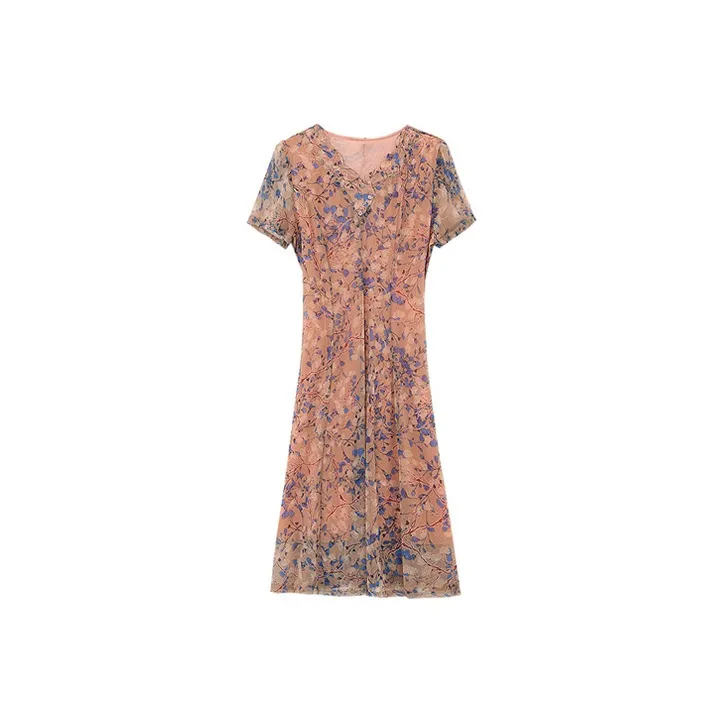 ETSE Short Sleeved Dresses Women's Khaki-0