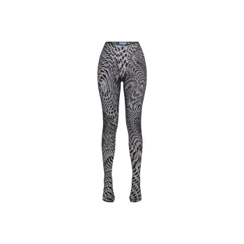 Mugler Star Mesh Flocked Tights