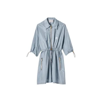 MIU MIU Short Sleeved Dress Women's Interstellar Blue