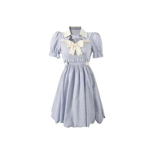 JOSR Short Sleeved Dresses Women's Blue