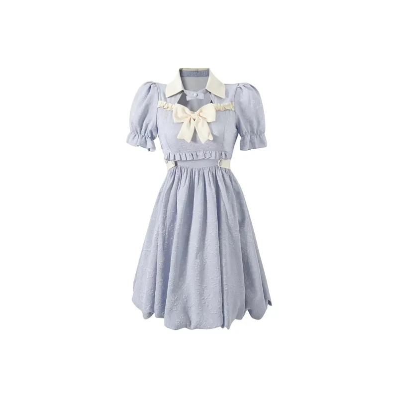 JOSR Short Sleeved Dresses Women's Blue-0