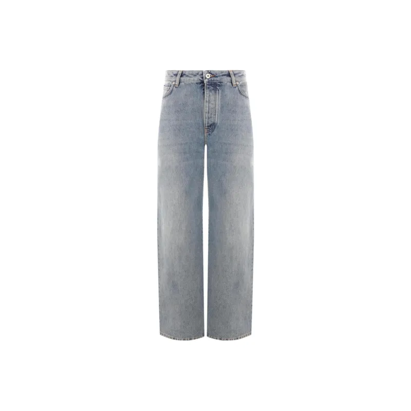 LOEWE Logo Patch Wide Leg Jeans-0
